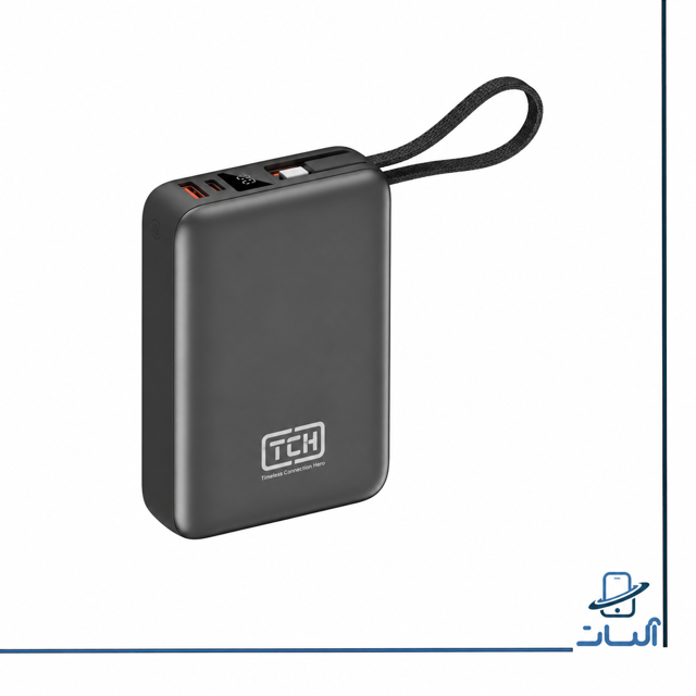 پاوربانک 20000 میلیآمپرساعت TCH مدل Compact 2045 با شارژ سریع 45 وات و کابل Type-C